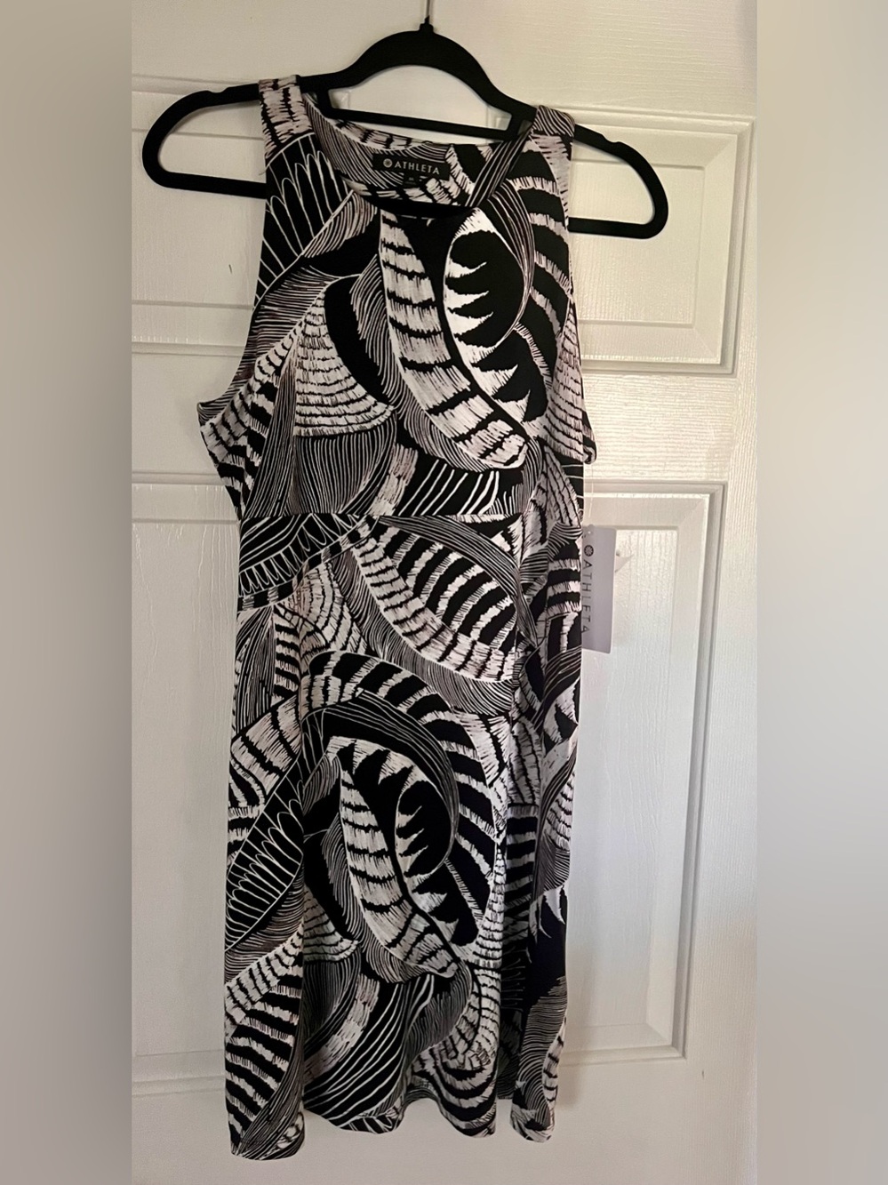 Athleta Black & White Santorini High Neck Dress Size Medium